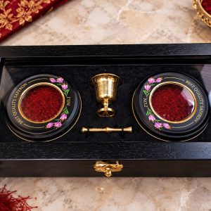 جعبه چوبی لوکس زعفران طلای سرخ – ۲ مثقالی